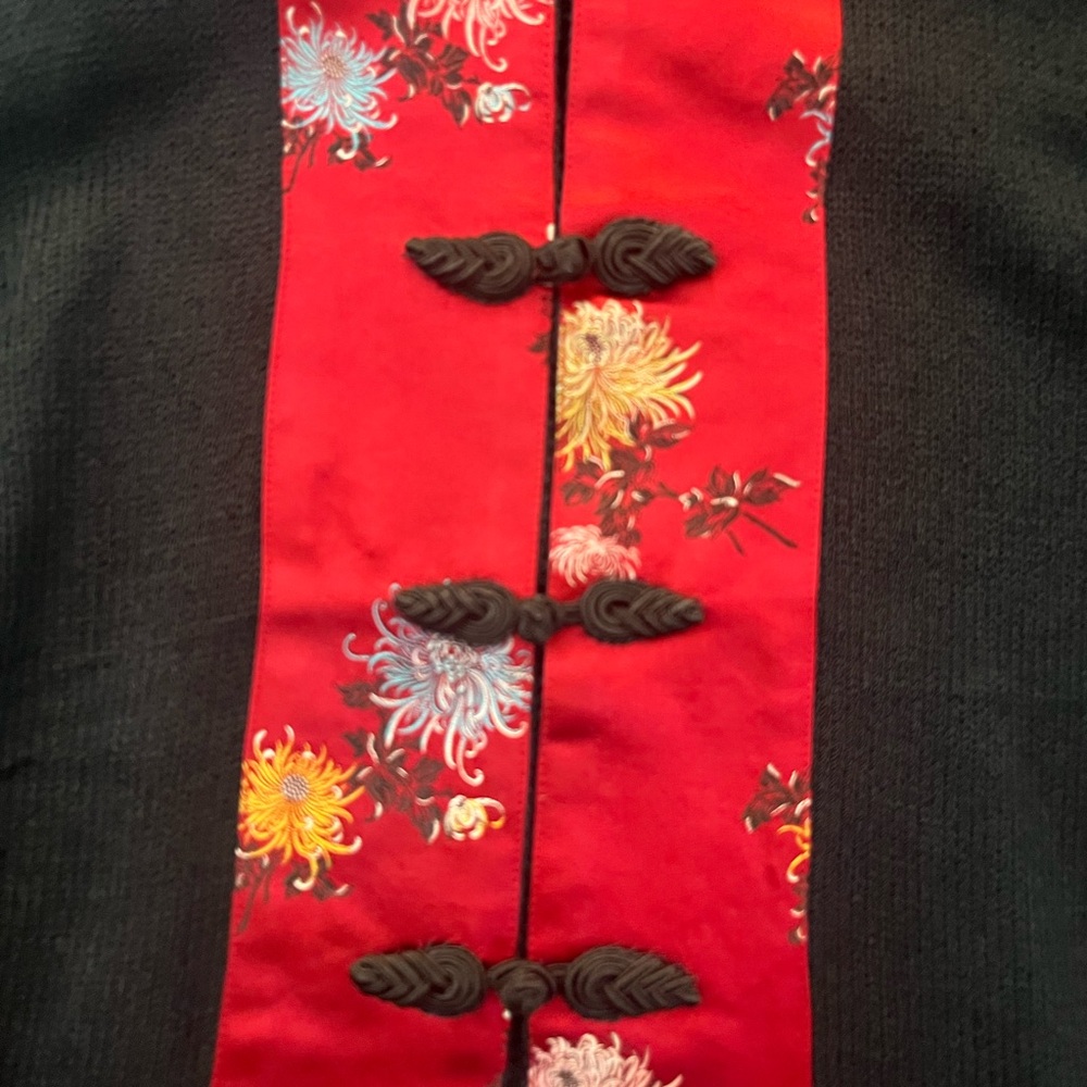 Handloomed Cotton Mandarin Collar Statement Jacket Small - Picture 3 of 10